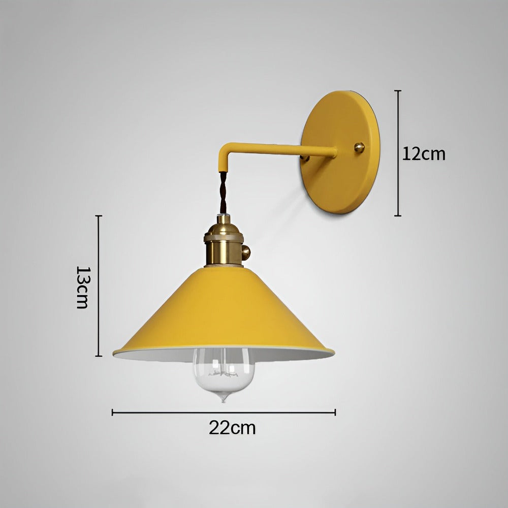 Retro Vintage Wandlamp | Metalen Wandlamp Met Kegelkap