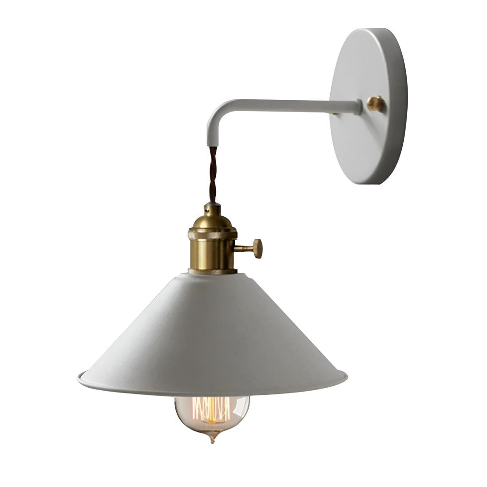 Retro Vintage Wandlamp | Metalen Wandlamp Met Kegelkap