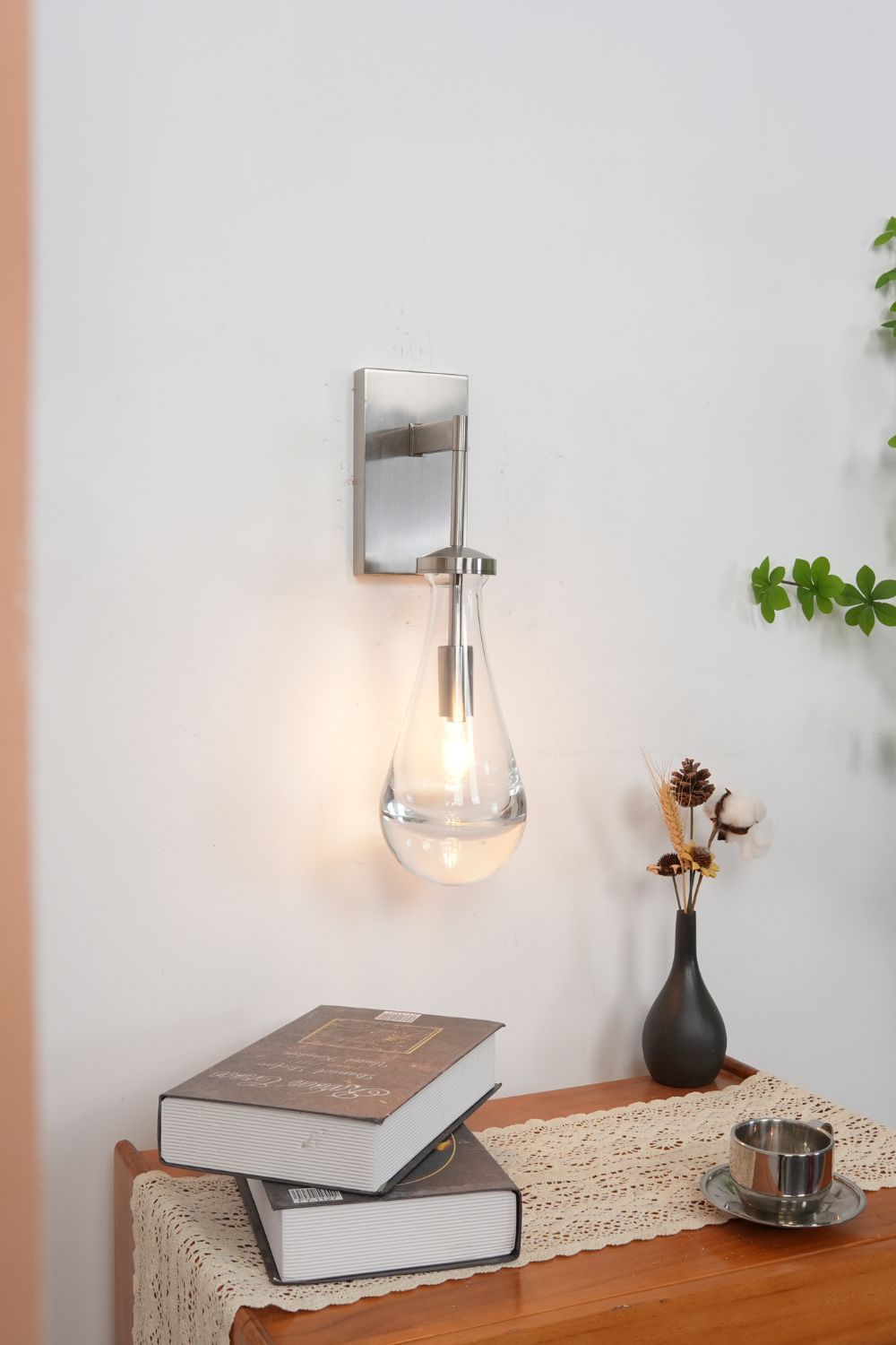 Lampa ścienna Rain | Kryształowa lampa ścienna E14 do wnętrz