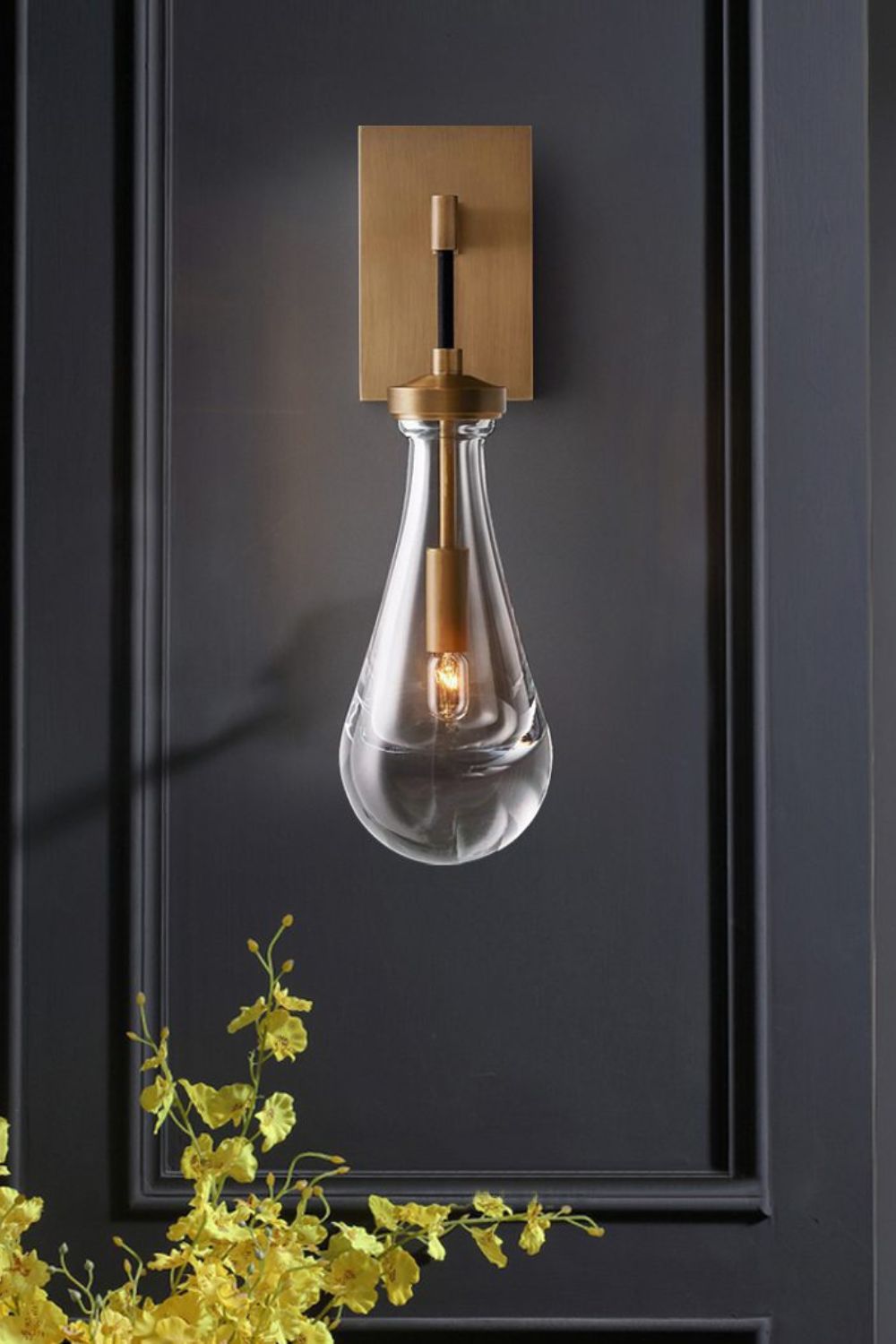 Lampa ścienna Rain | Kryształowa lampa ścienna E14 do wnętrz