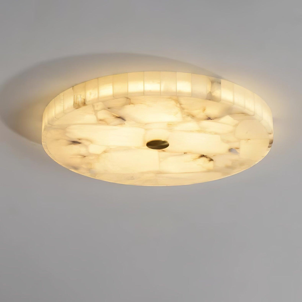 LED Loftlampe af Alabast – Rund & Slank