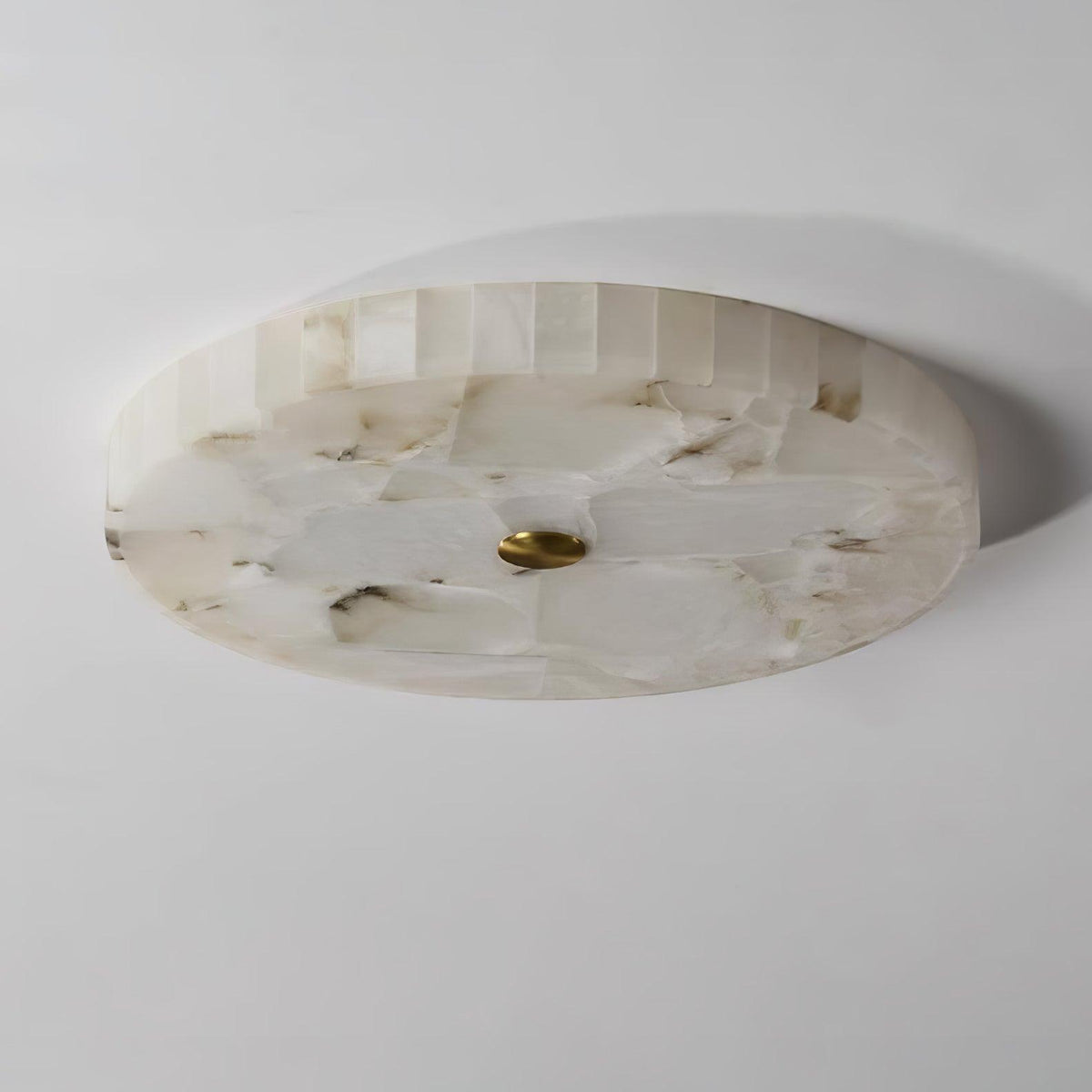 LED Loftlampe af Alabast – Rund & Slank