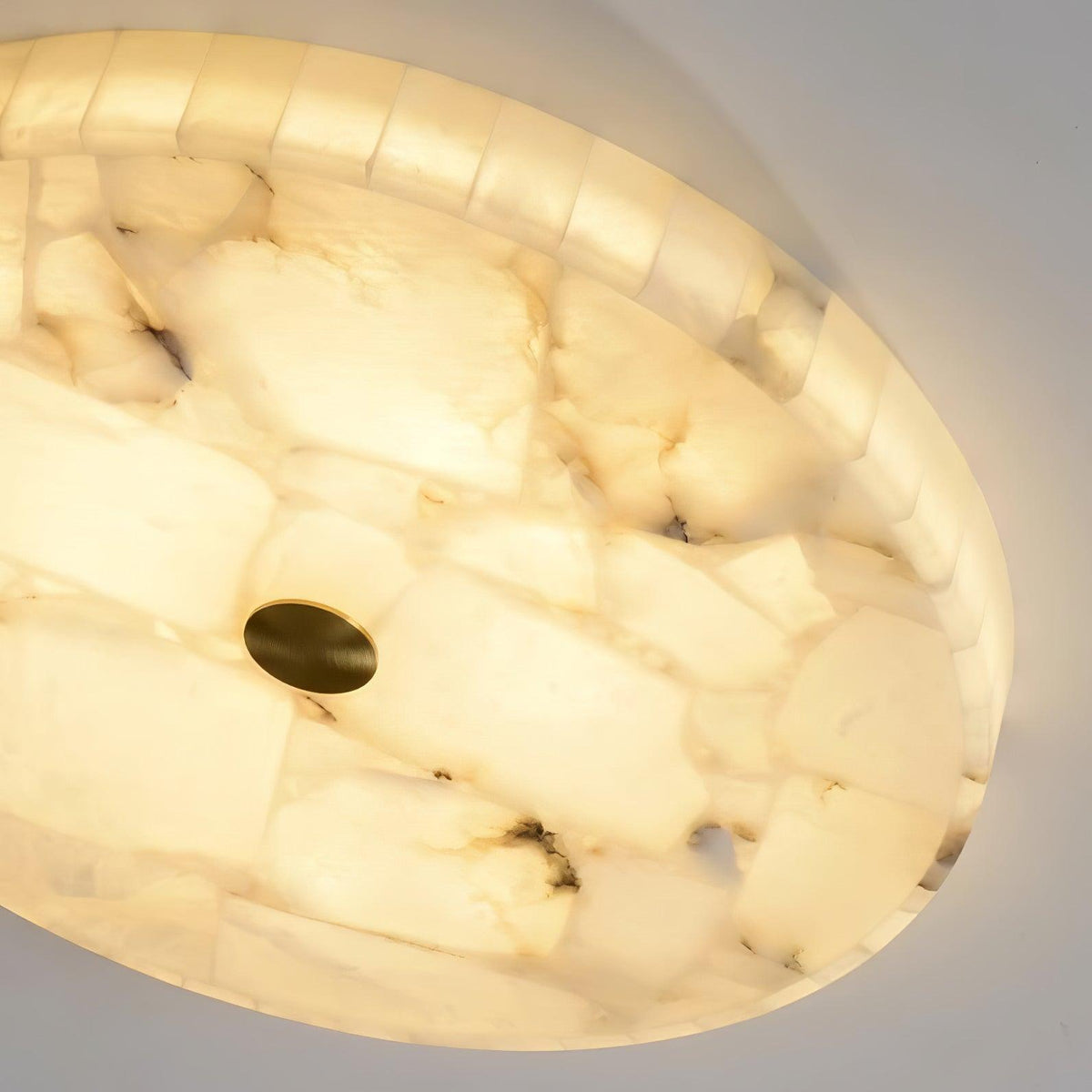 LED Loftlampe af Alabast – Rund & Slank