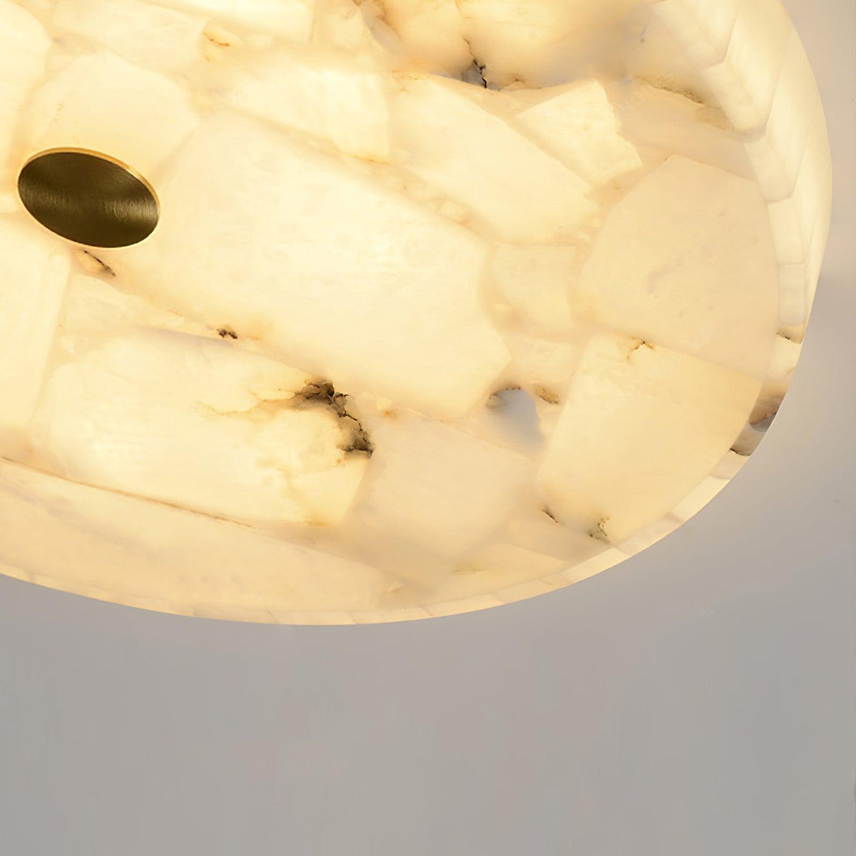 LED Loftlampe af Alabast – Rund & Slank