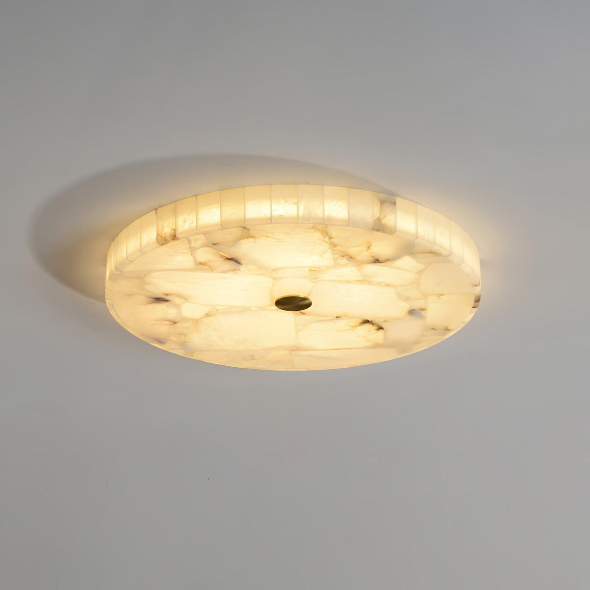 LED Loftlampe af Alabast – Rund & Slank