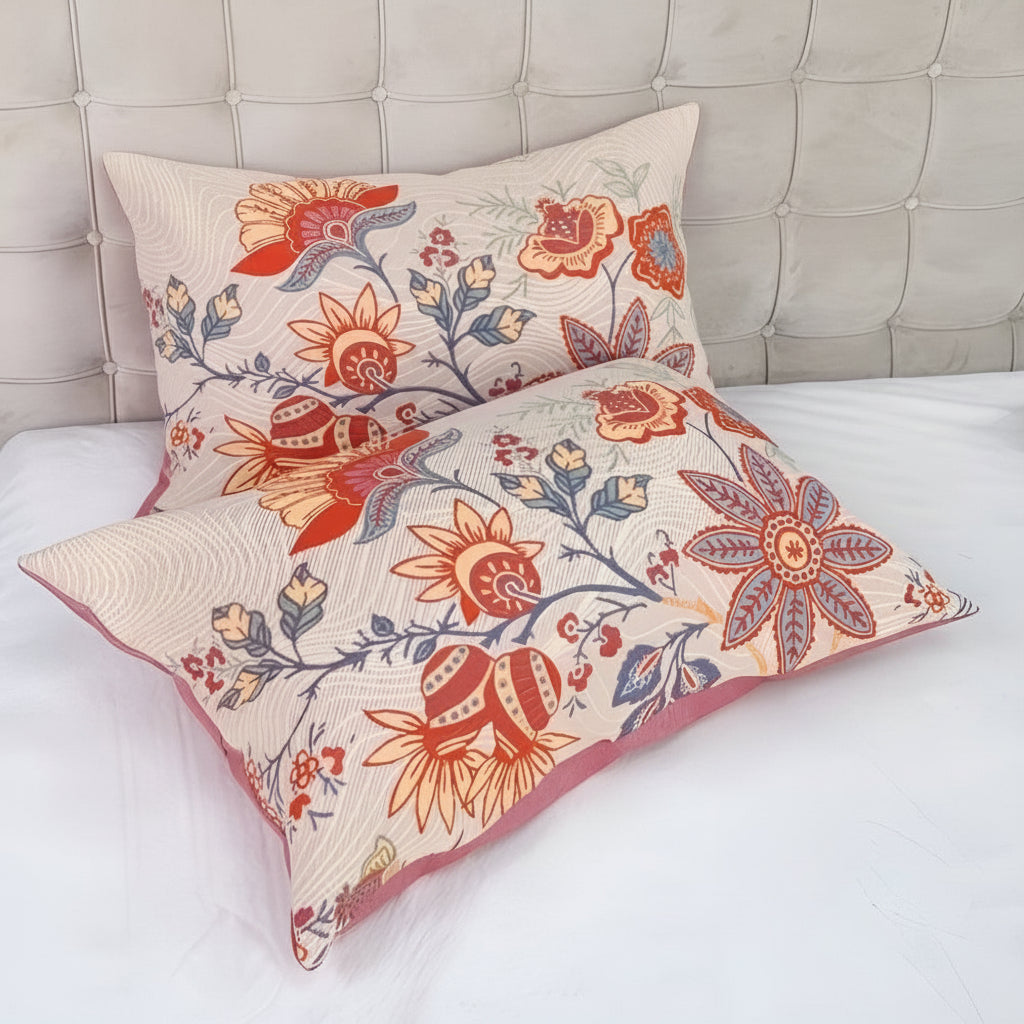 Rustieke Bloemen Boho Kussenslopen 2-Delige Set | 100% Katoen