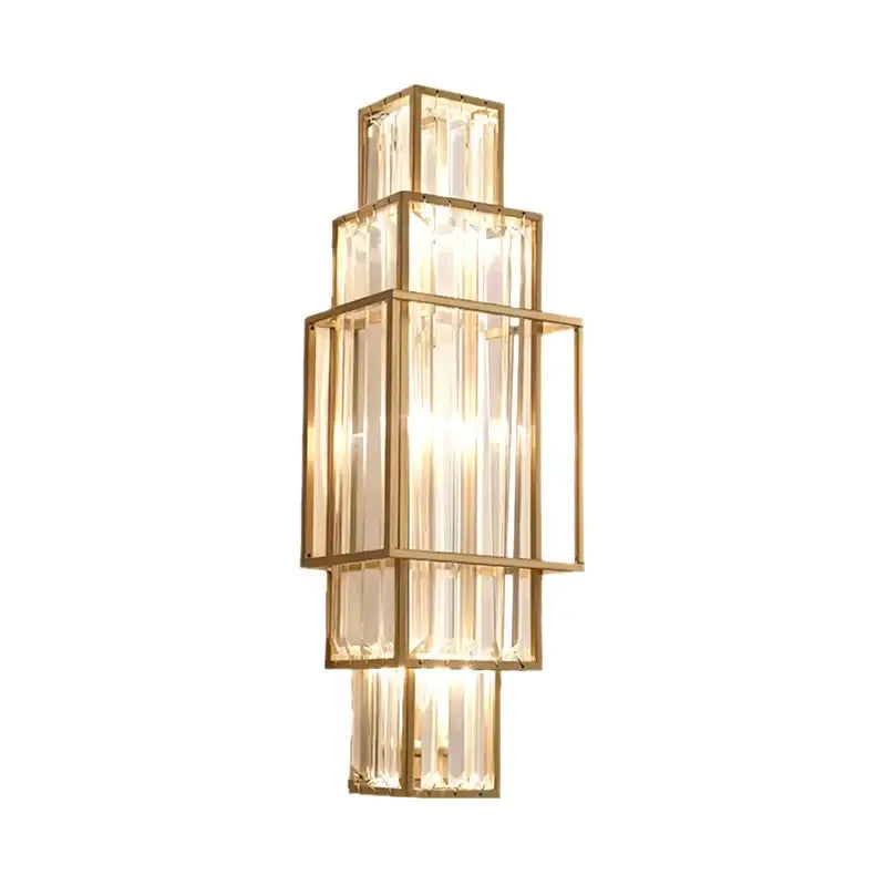 Art Deco Kristallen Wandlamp | Moderne Gouden Geometrische Lamp