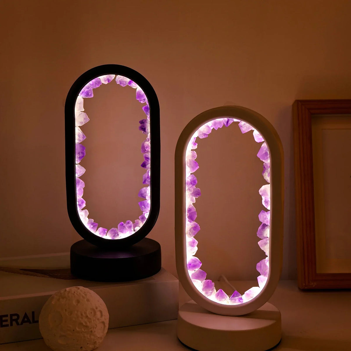 Lagom – Ametyst Serenitet Lampe med Naturlige Krystaller