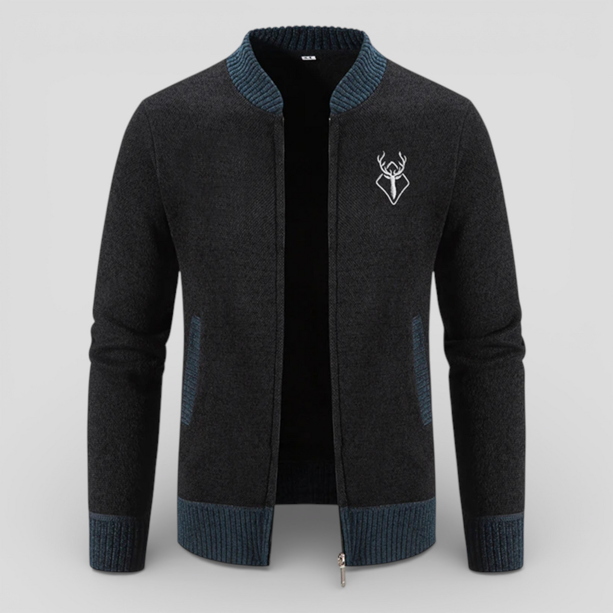 Vest til mænd med lynlås i blød polyester | Let casual-trøje