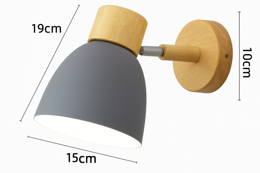 Moderne Houten Kegel Wandlamp | Minimalistische E27 LED-Lamp