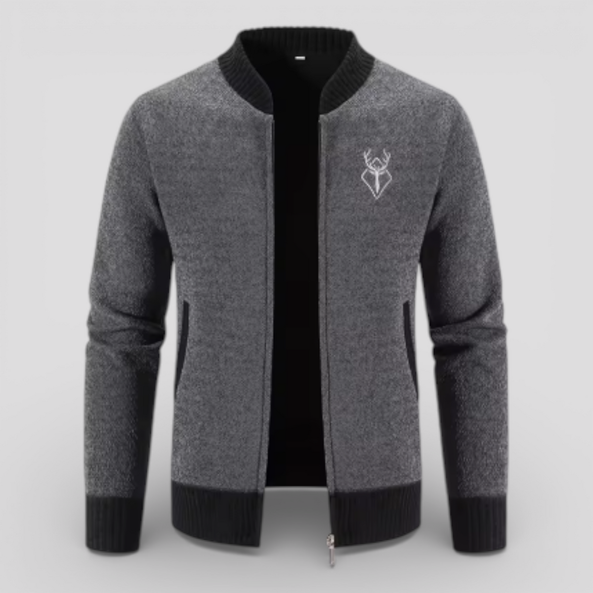 Vest til mænd med lynlås i blød polyester | Let casual-trøje