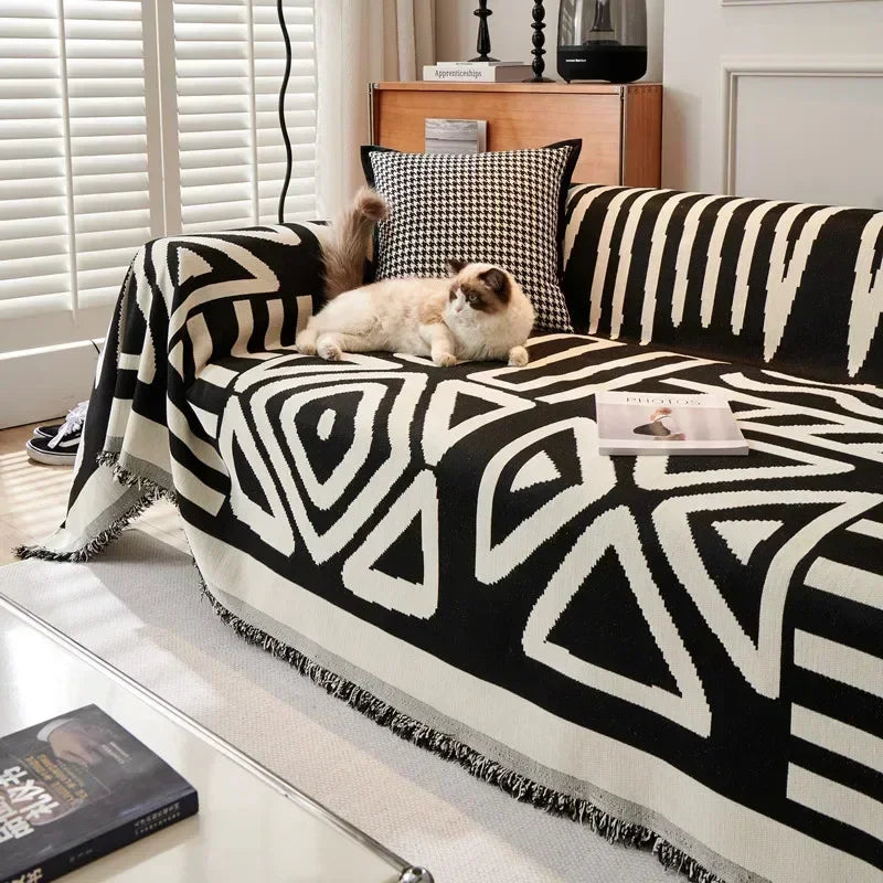 Protector de sofá bohemio elegante para mascotas