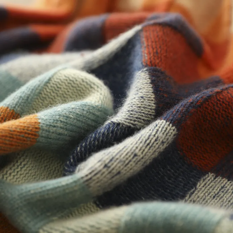 Col roulé doux en patchwork pour femme | Pull chaud en maille bouclée