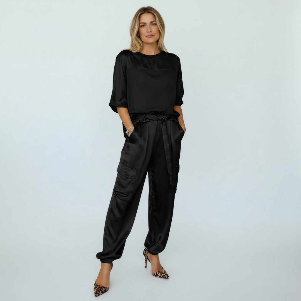 Ensemble satiné deux pièces pour femme | Ensemble élégant