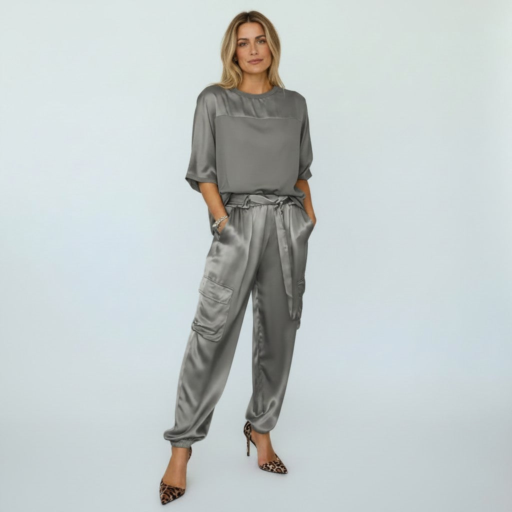 Ensemble satiné deux pièces pour femme | Ensemble élégant