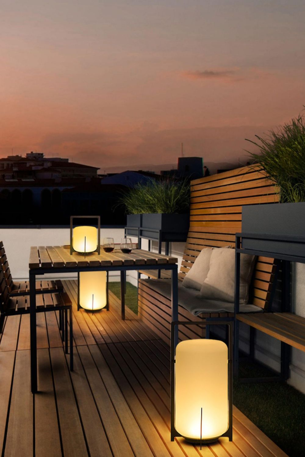 Twilight oppladbar bordlampe | IP65 LED-utendørslampe