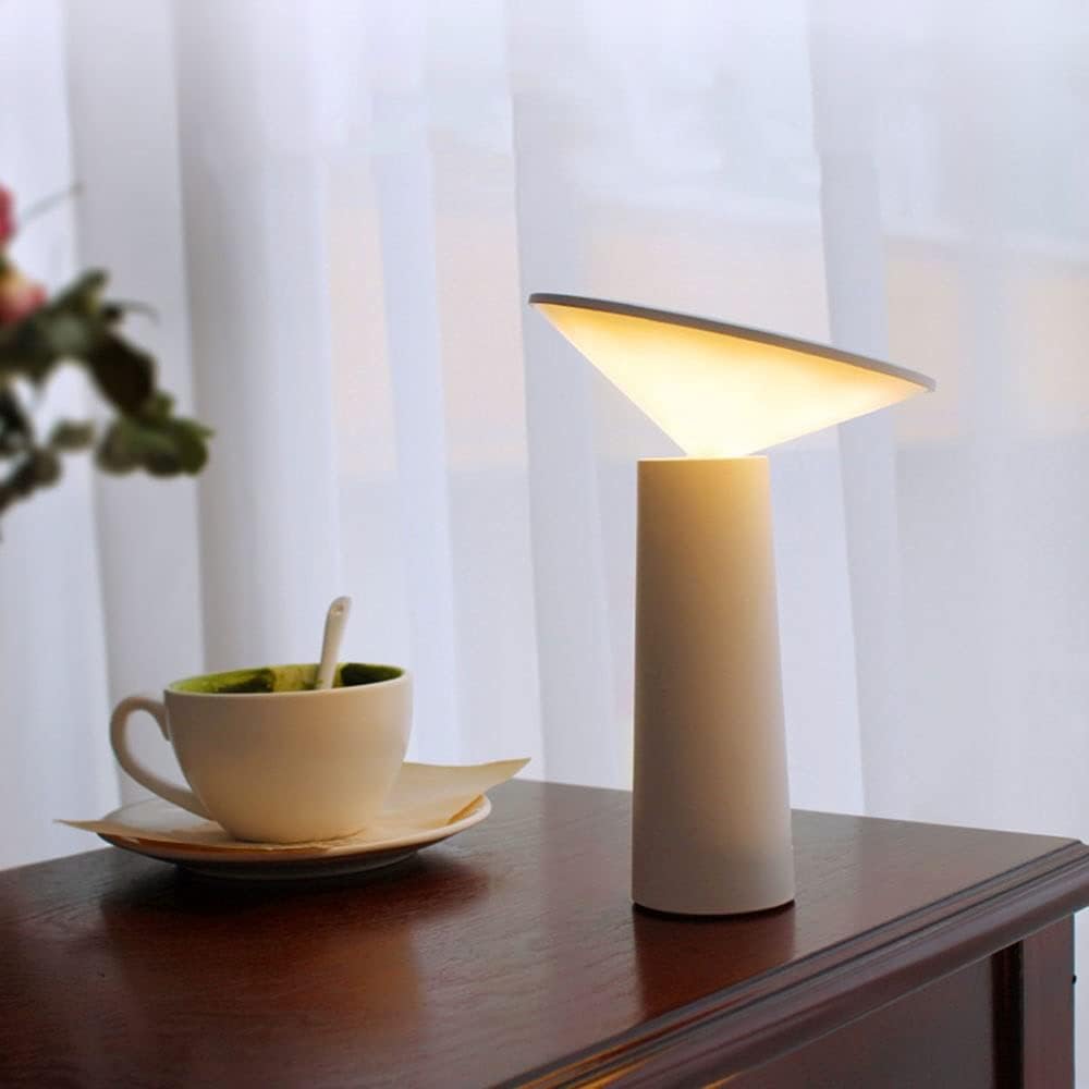 Minimalistisk trådløs bordlampe med 360° rotasjon