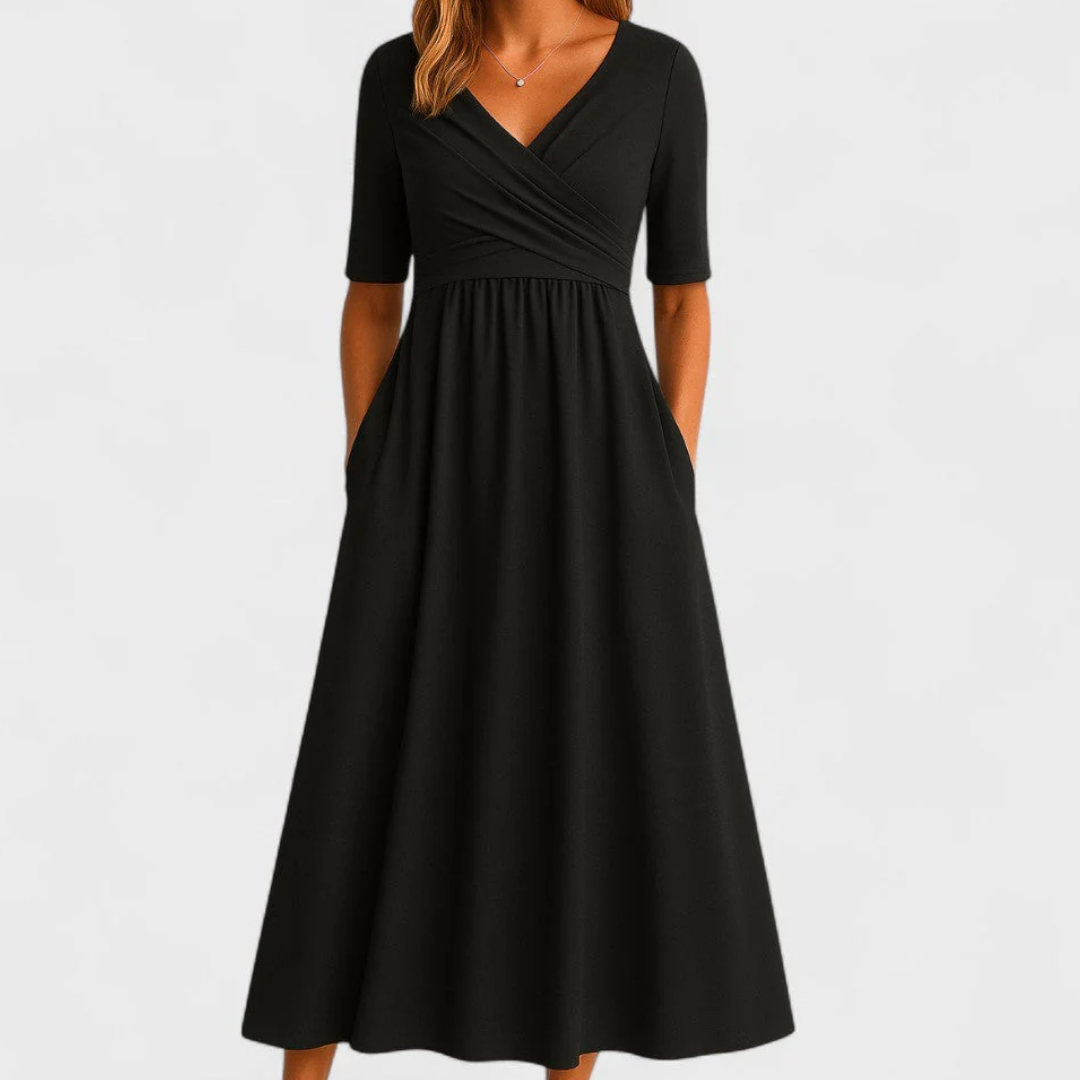 Élégante robe midi avec poches | Robe féminine pour tous les jours