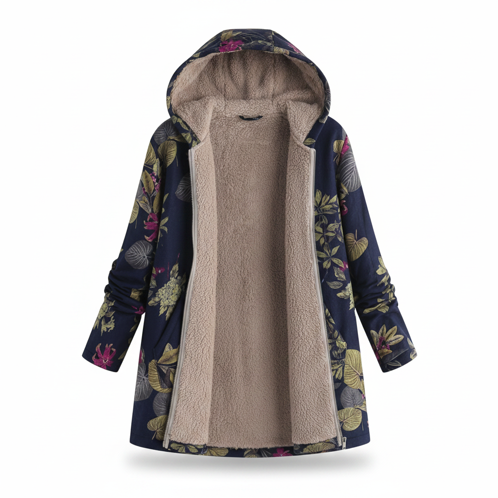 Dames Warme Fleece Hoodiejas Met Rits | Teddy Fleece Winterjas