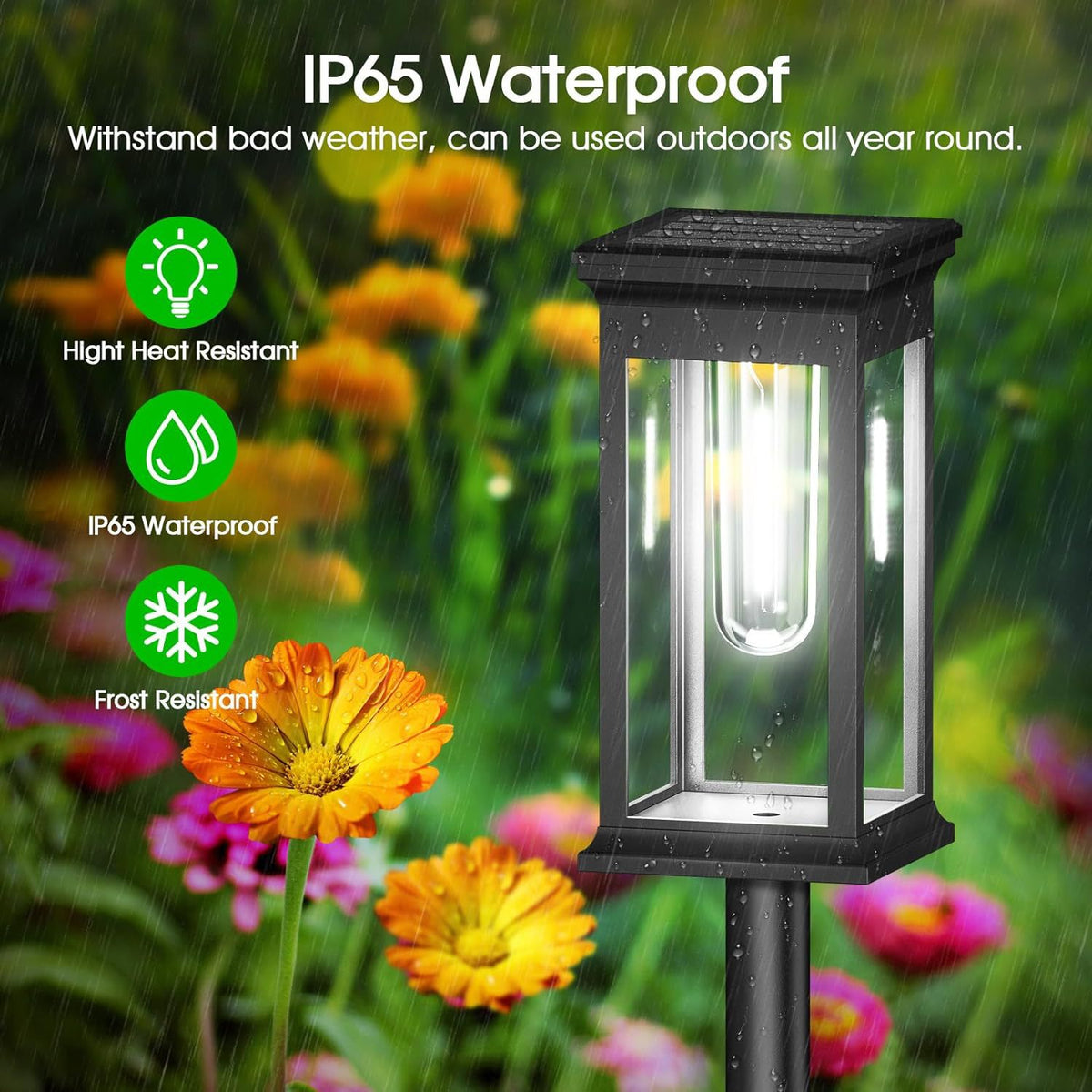 Solar Buitenlamp Voor Binnenplaats | Waterdichte Warme Tuinlamp