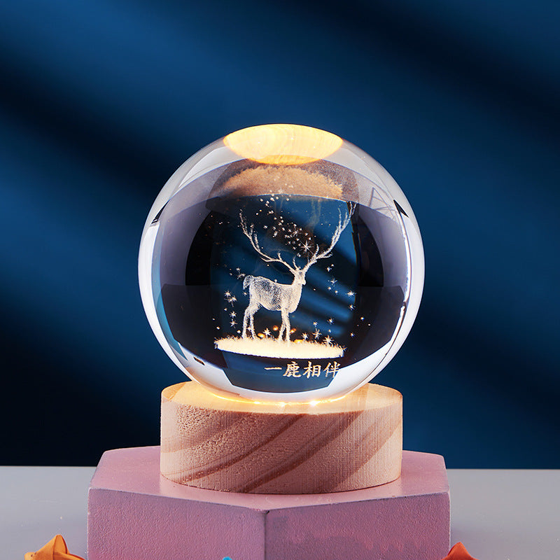 Spatio – Lampe de Nuit Cristal Orb 3D