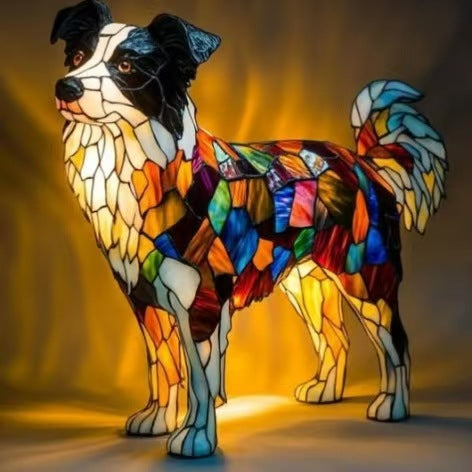 Kleurrijke Hondenlamp Van Hars | Decoratieve Dierenlamp