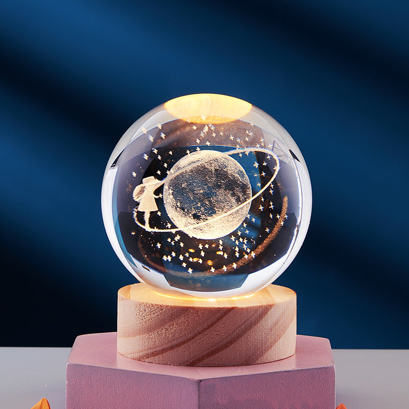Spatio – Lampe de Nuit Cristal Orb 3D