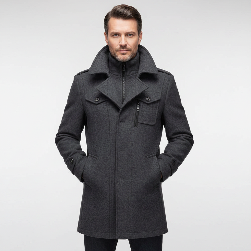 Manteau d’hiver long pour homme | Parka chaude et coupe-vent