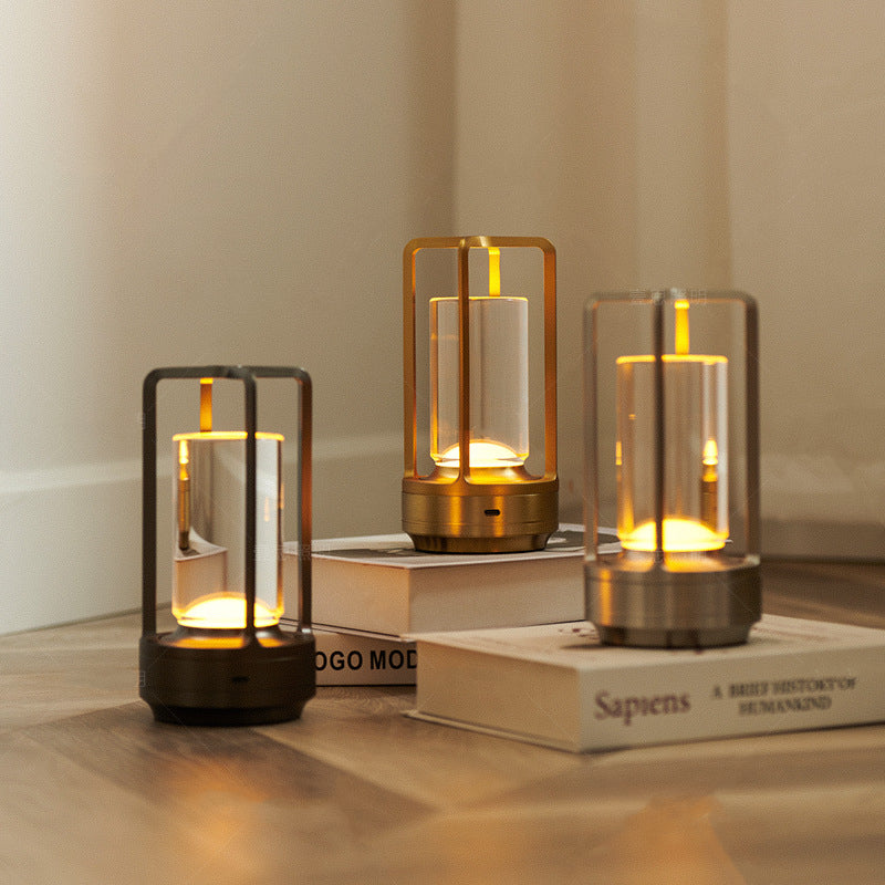 Lámpara de mesa LED moderna y romántica | Lámpara regulable recargable