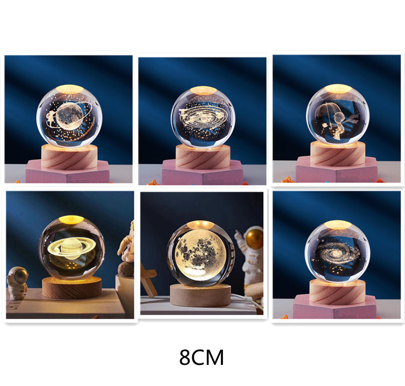 Spatio – Lampe de Nuit Cristal Orb 3D