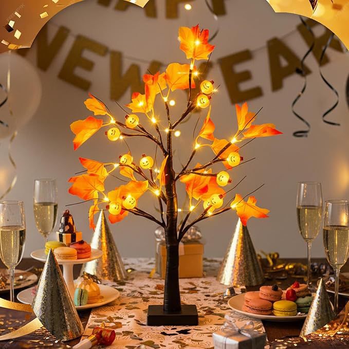Halloween Pompoen Nachtlamp | Decoratieve Feestverlichting Met 24 Lichtpunten