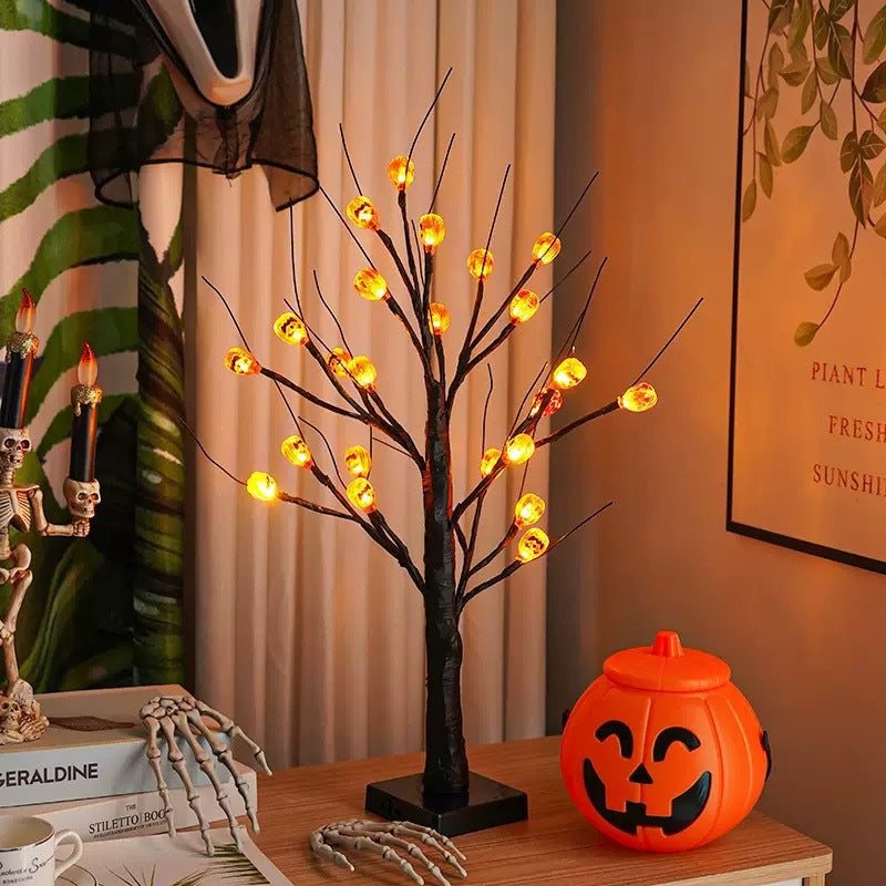Halloween Pompoen Nachtlamp | Decoratieve Feestverlichting Met 24 Lichtpunten