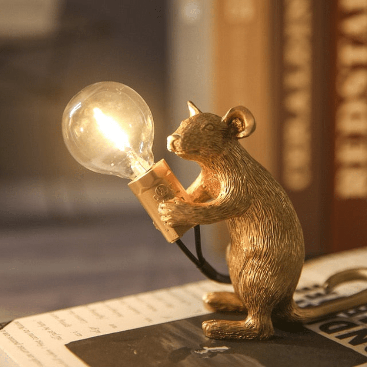 Lámpara de Ratón Creativa con Diseño Artístico e Iluminación LED para Interiores Divertidos