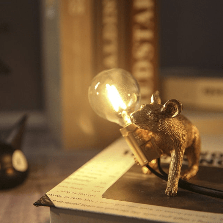 Lámpara de Ratón Creativa con Diseño Artístico e Iluminación LED para Interiores Divertidos