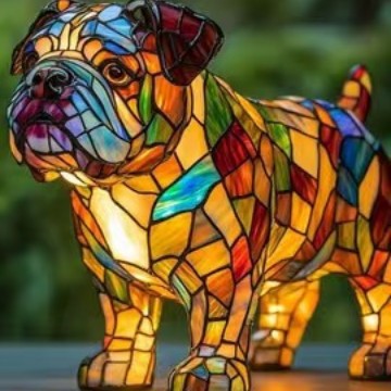 Kleurrijke Hondenlamp Van Hars | Decoratieve Dierenlamp