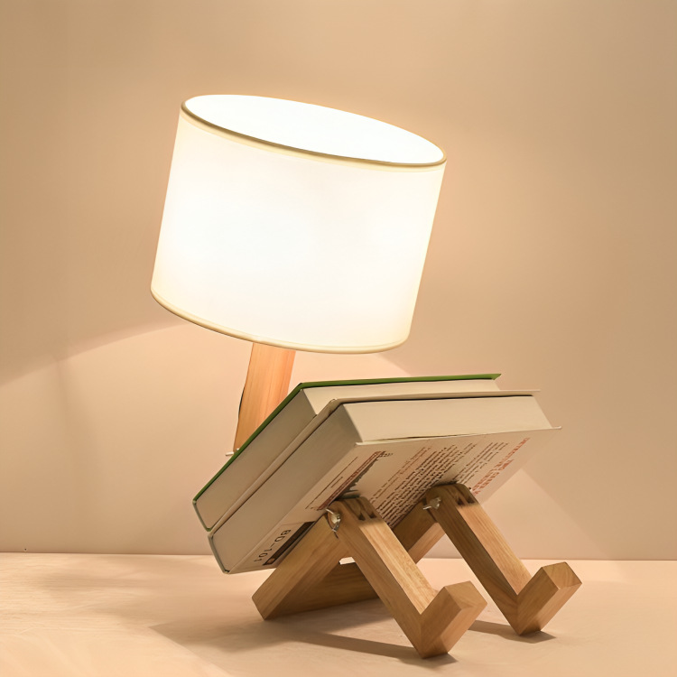 Scandinavische Tafellamp met Boekenplank
