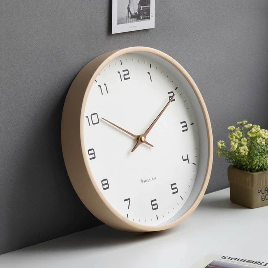 Scandinavische Stille Houten Wandklok