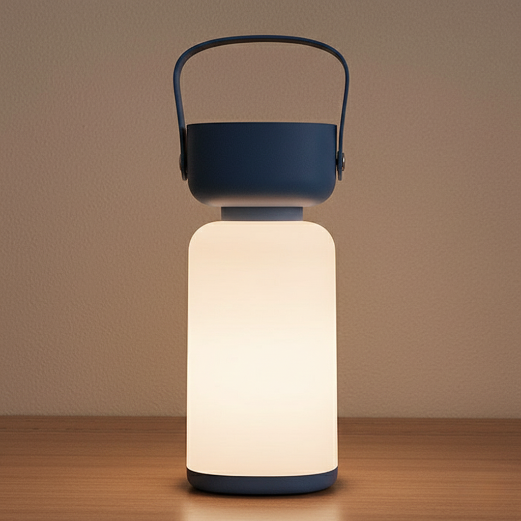 Lámpara de Mesa LED Portátil e Impermeable con Diseño Moderno en Cilindro