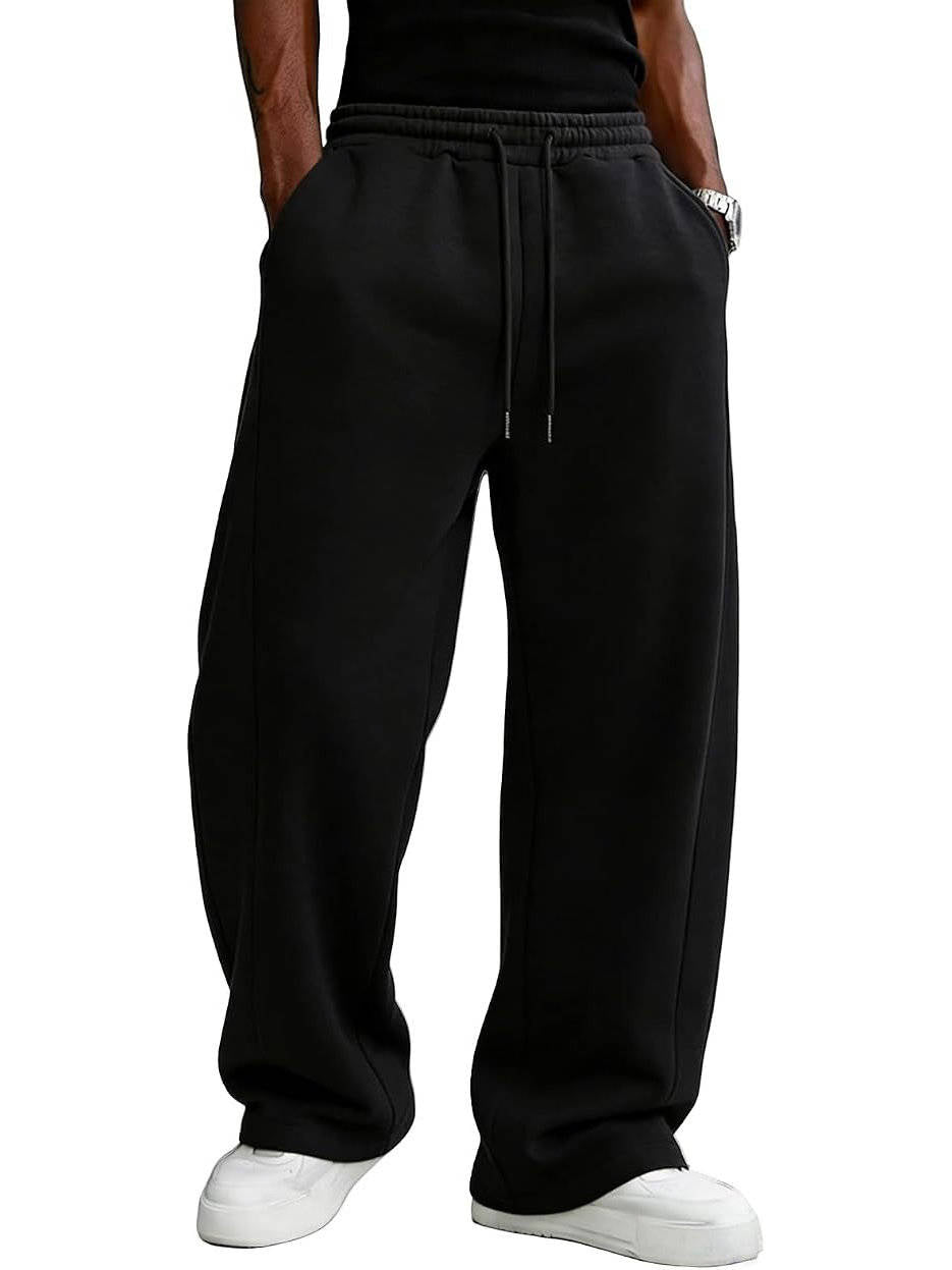 Heren Baggy Fleece Joggingbroek | Losse Pasvorm & Wijde Pijpen
