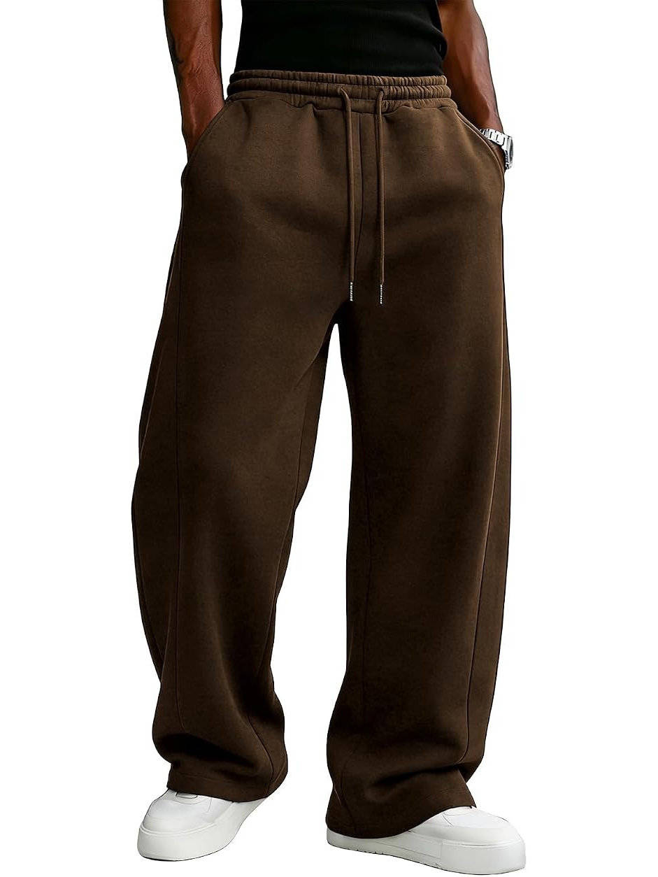 Heren Baggy Fleece Joggingbroek | Losse Pasvorm & Wijde Pijpen