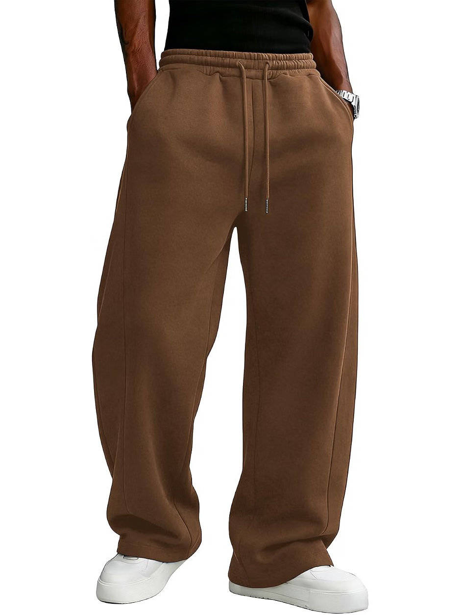 Heren Baggy Fleece Joggingbroek | Losse Pasvorm & Wijde Pijpen