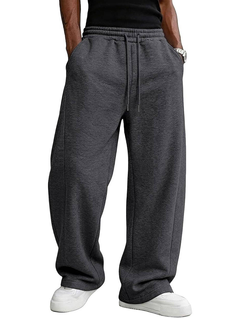 Heren Baggy Fleece Joggingbroek | Losse Pasvorm & Wijde Pijpen