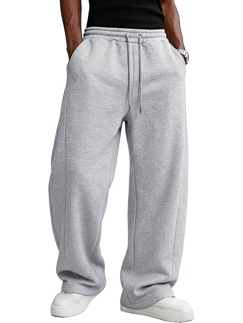 Heren Baggy Fleece Joggingbroek | Losse Pasvorm & Wijde Pijpen