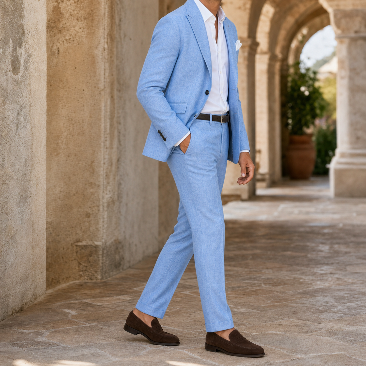 Costume en lin pour homme | Élégant costume d’été deux pièces