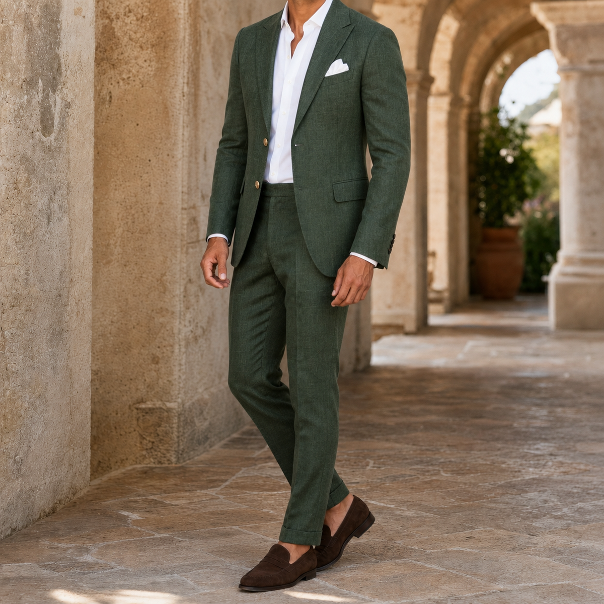 Costume en lin pour homme | Élégant costume d’été deux pièces