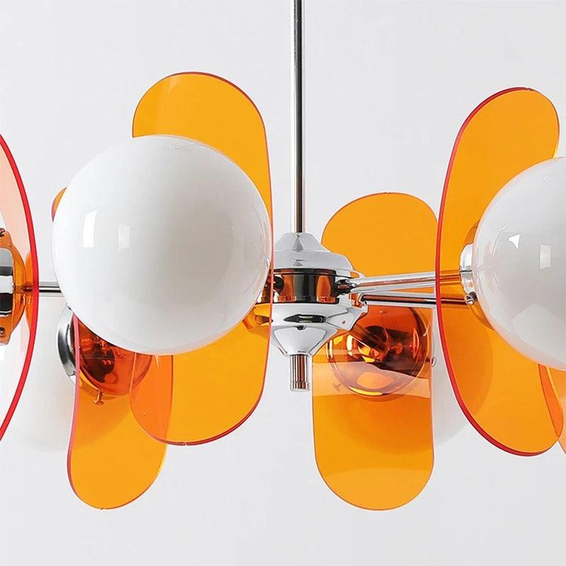 Italiaanse Retro Kroonluchter | Glazen &amp; Metalen E27 Plafondlamp