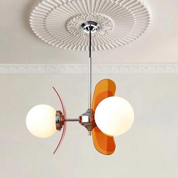 Italiaanse Retro Kroonluchter | Glazen &amp; Metalen E27 Plafondlamp