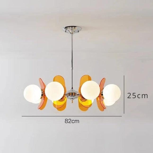 Italiaanse Retro Kroonluchter | Glazen &amp; Metalen E27 Plafondlamp
