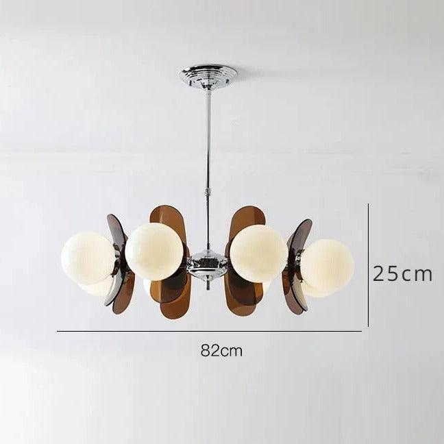 Italiaanse Retro Kroonluchter | Glazen &amp; Metalen E27 Plafondlamp