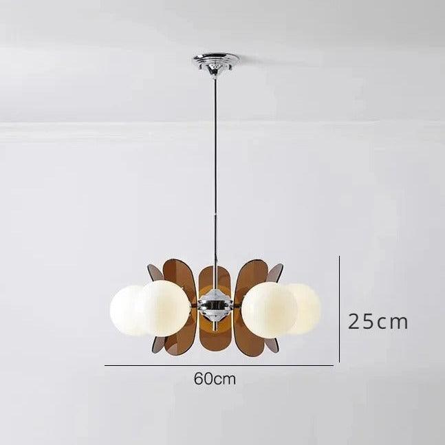 Italiaanse Retro Kroonluchter | Glazen &amp; Metalen E27 Plafondlamp
